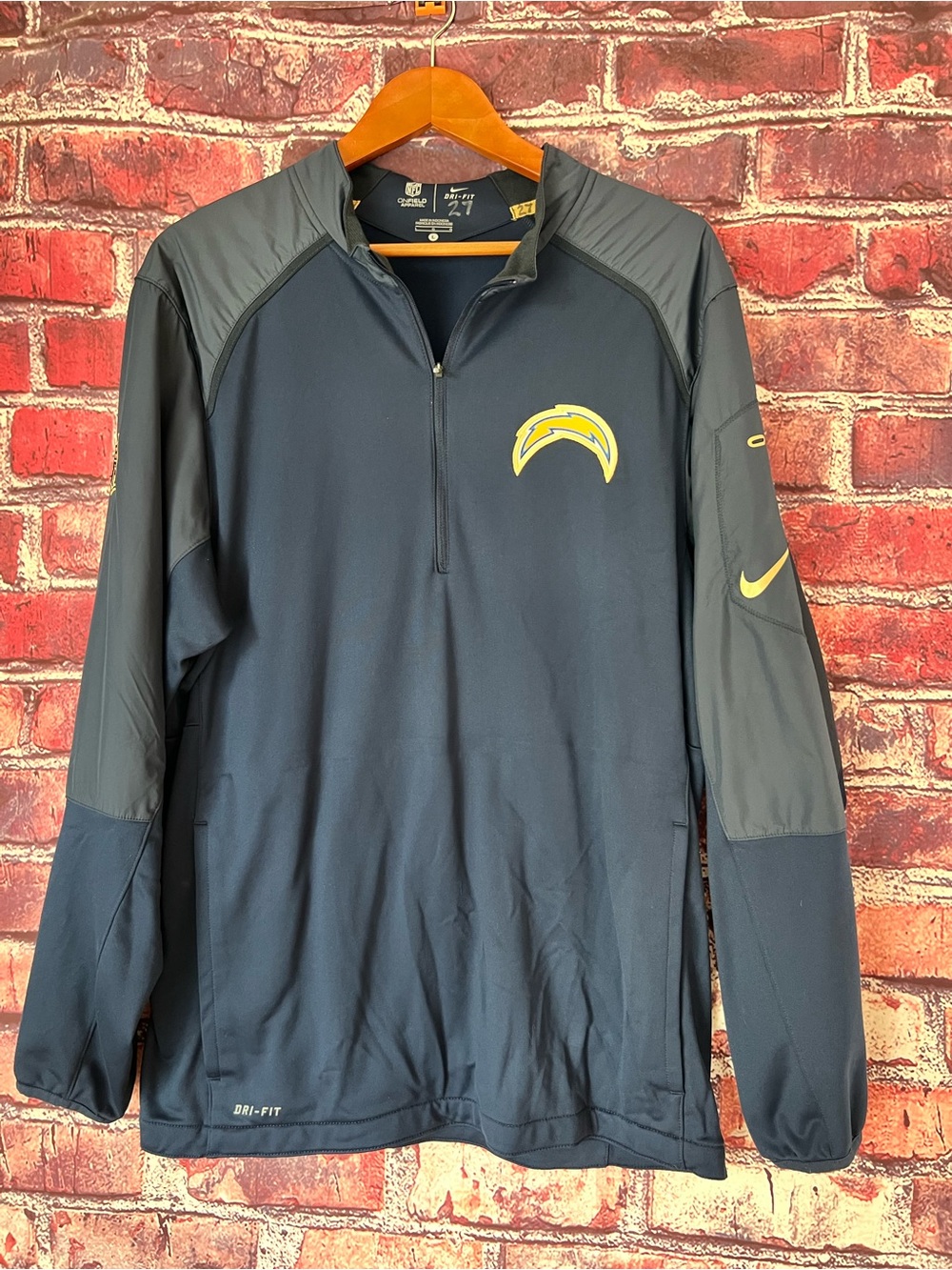 Authentic Nike NFL San Diego Chargers Player Issued Pullover Jacket Large
